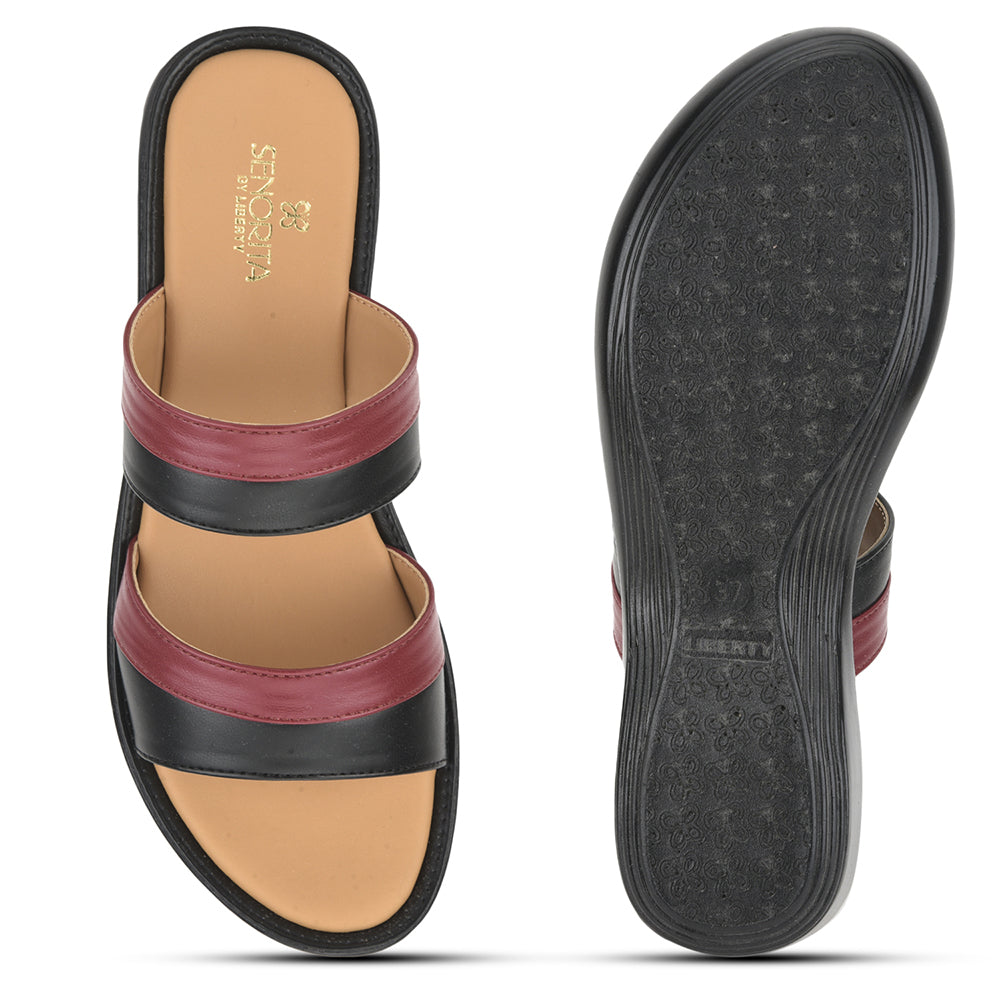 Senorita Casual Slippers For Ladies (Cherry) DZL-87 By Liberty