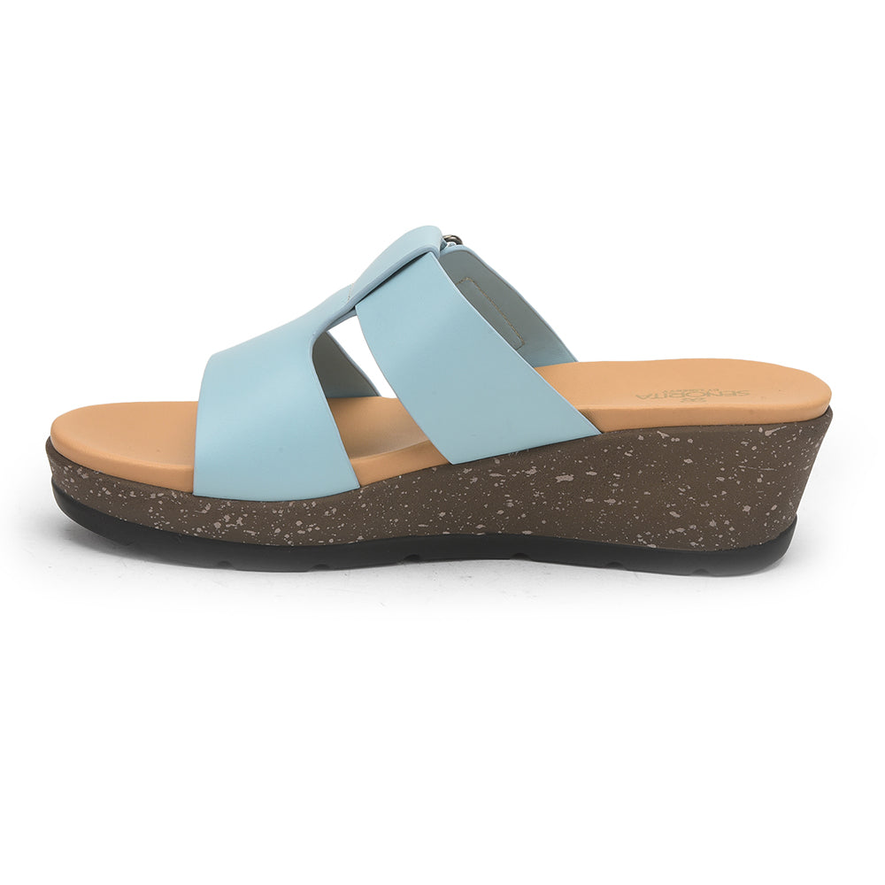 Senorita Casual Sea Blue Wedge Heels For Women DZL-86 By Liberty