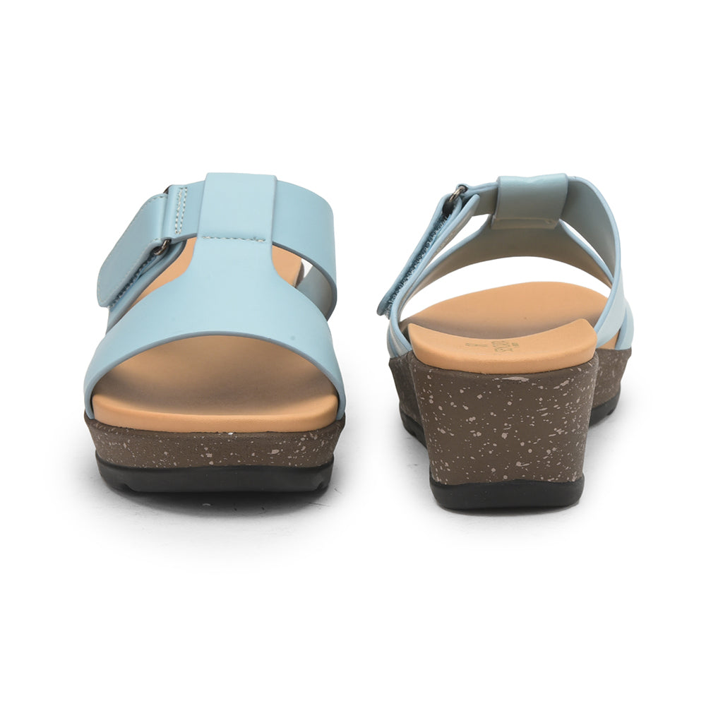 Senorita Casual Sea Blue Wedge Heels For Women DZL-86 By Liberty