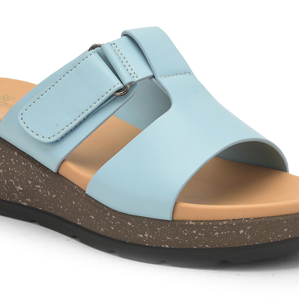 Senorita Casual Sea Blue Wedge Heels For Women DZL-86 By Liberty
