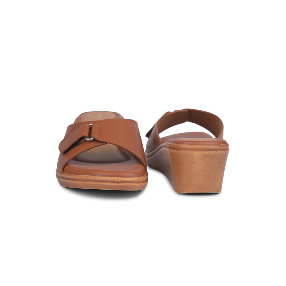 Healers By Liberty Women LDF-21 Tan Wedges Casual Slippers