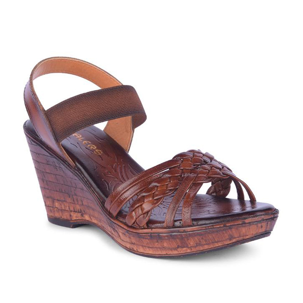 Healers By Liberty Women TLO-55 Tan Wedges Fashion Wedges Heel Sandal