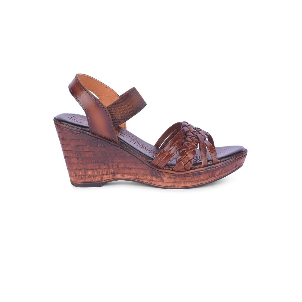 Healers By Liberty Women TLO-55 Tan Wedges Fashion Wedges Heel Sandal