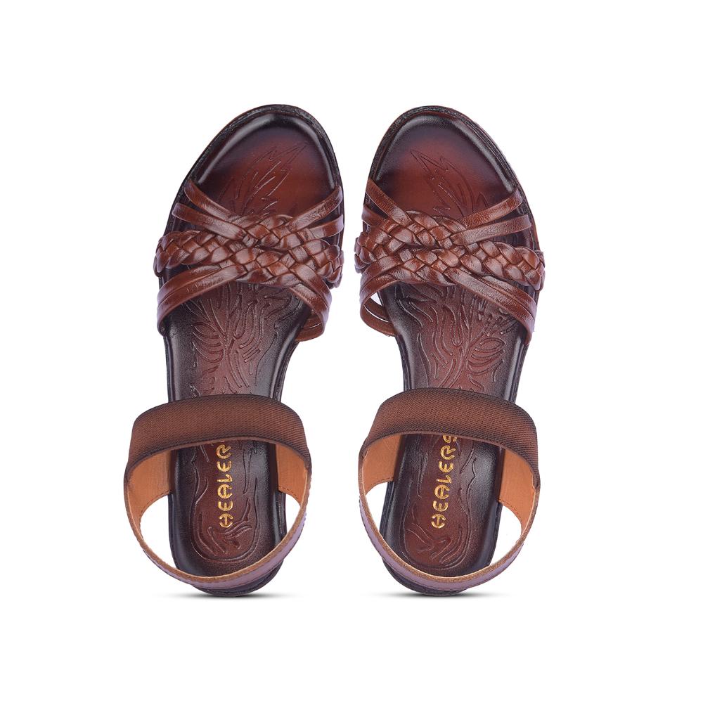 Healers By Liberty Women TLO-55 Tan Wedges Fashion Wedges Heel Sandal