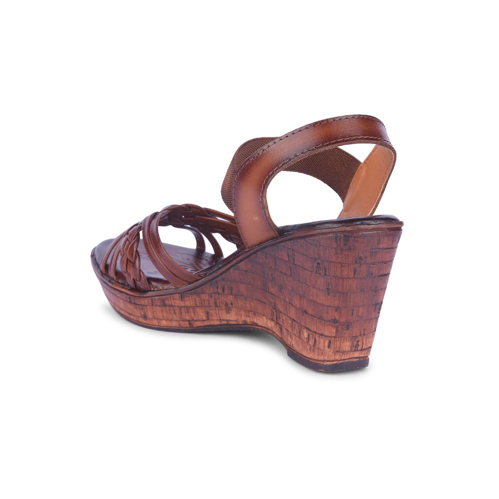 Healers By Liberty Women TLO-55 Tan Wedges Fashion Wedges Heel Sandal