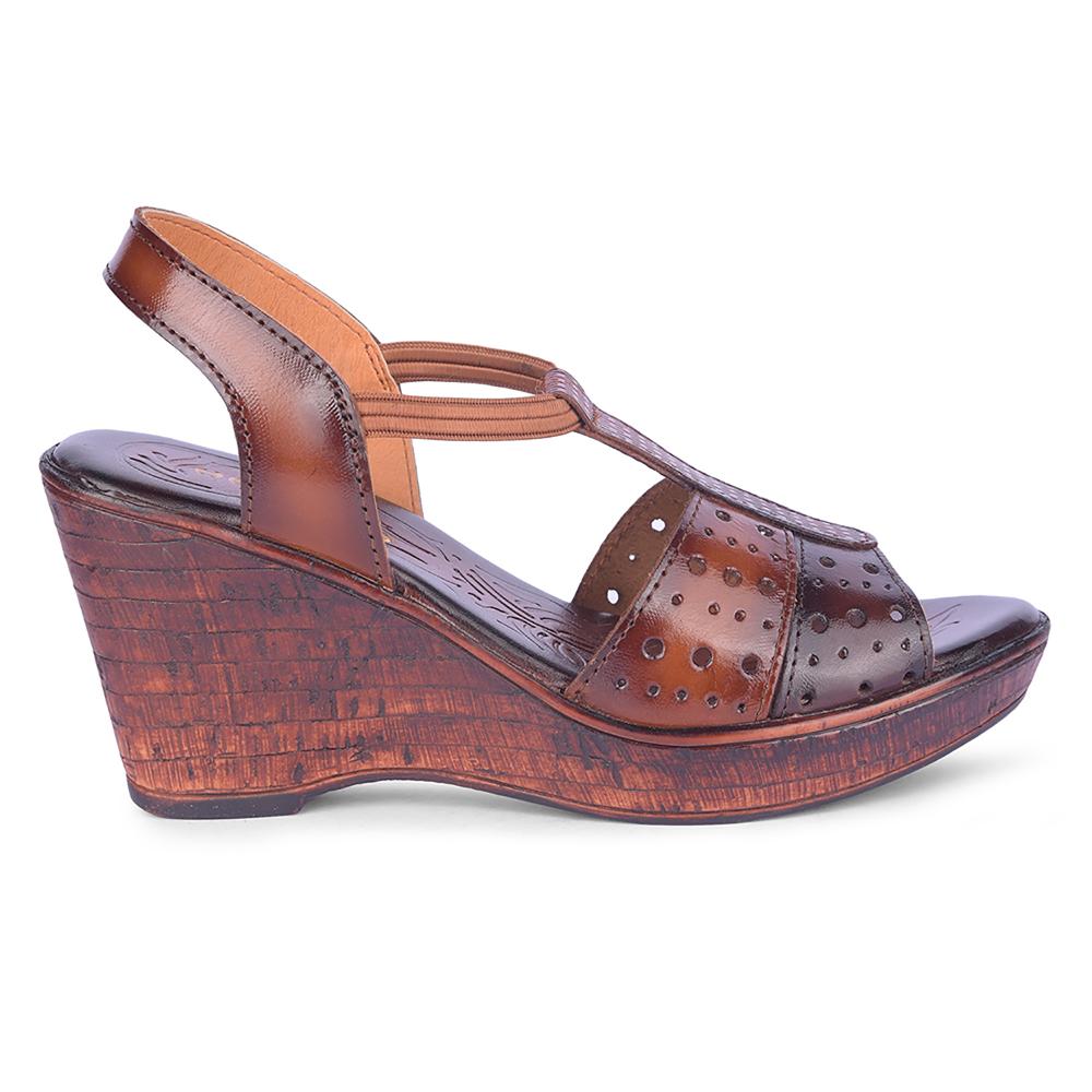 Healers By Liberty Women TLO-54 Tan Wedges Fashion Wedges Heel Sandal