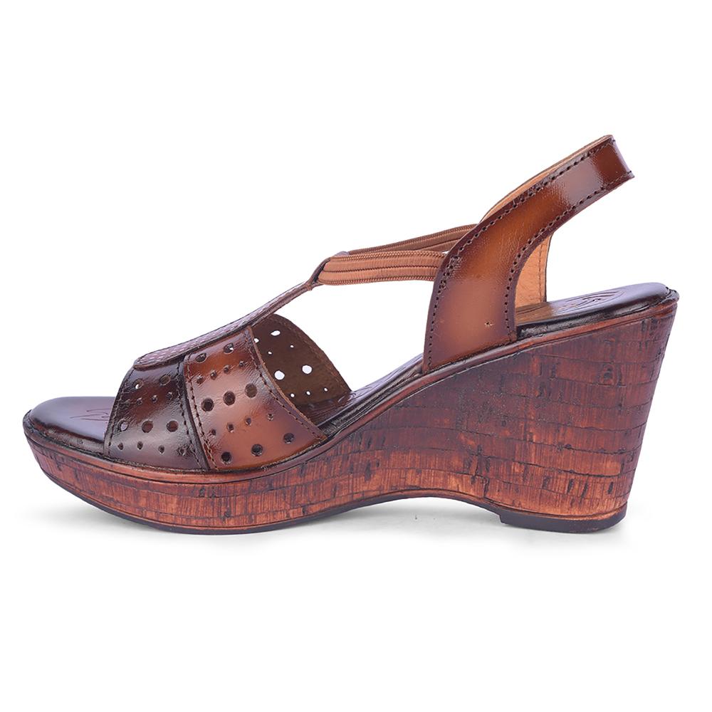 Healers By Liberty Women TLO-54 Tan Wedges Fashion Wedges Heel Sandal