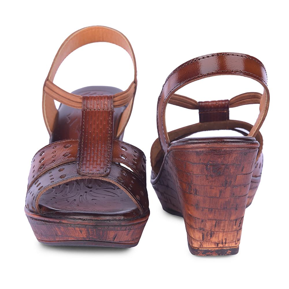 Healers By Liberty Women TLO-54 Tan Wedges Fashion Wedges Heel Sandal