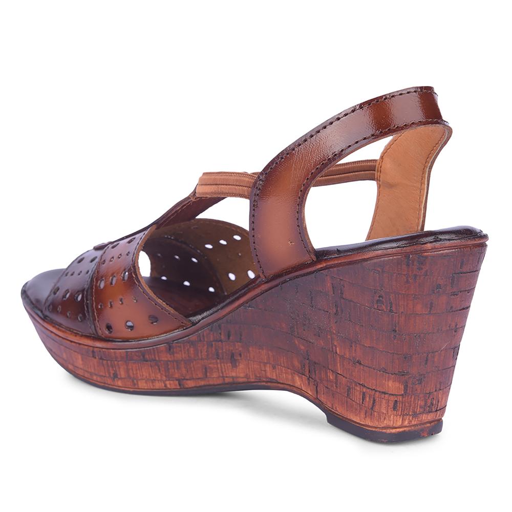 Healers By Liberty Women TLO-54 Tan Wedges Fashion Wedges Heel Sandal