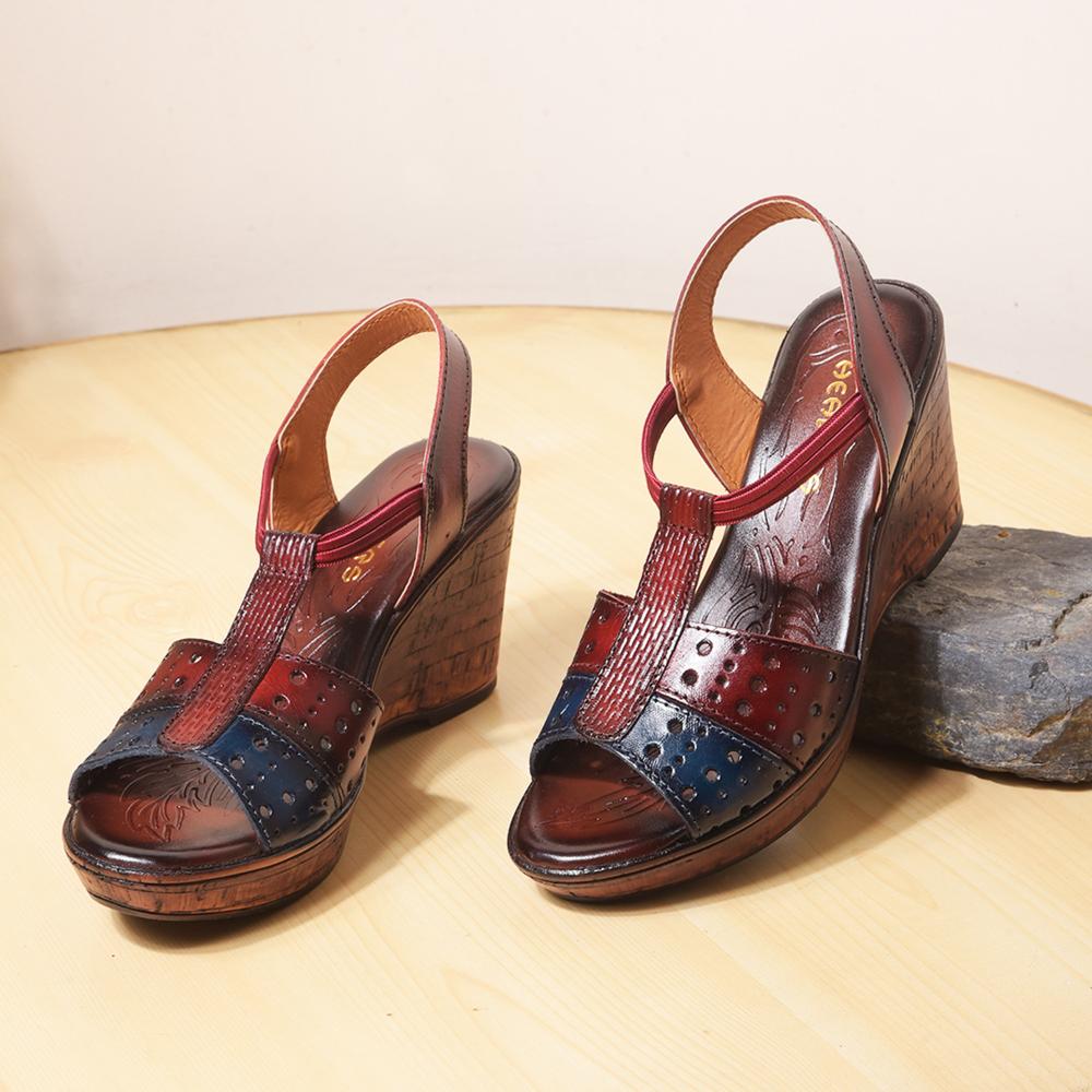 Healers By Liberty Women TLO-54 Cherry Wedges Fashion Wedges Heel Sandal