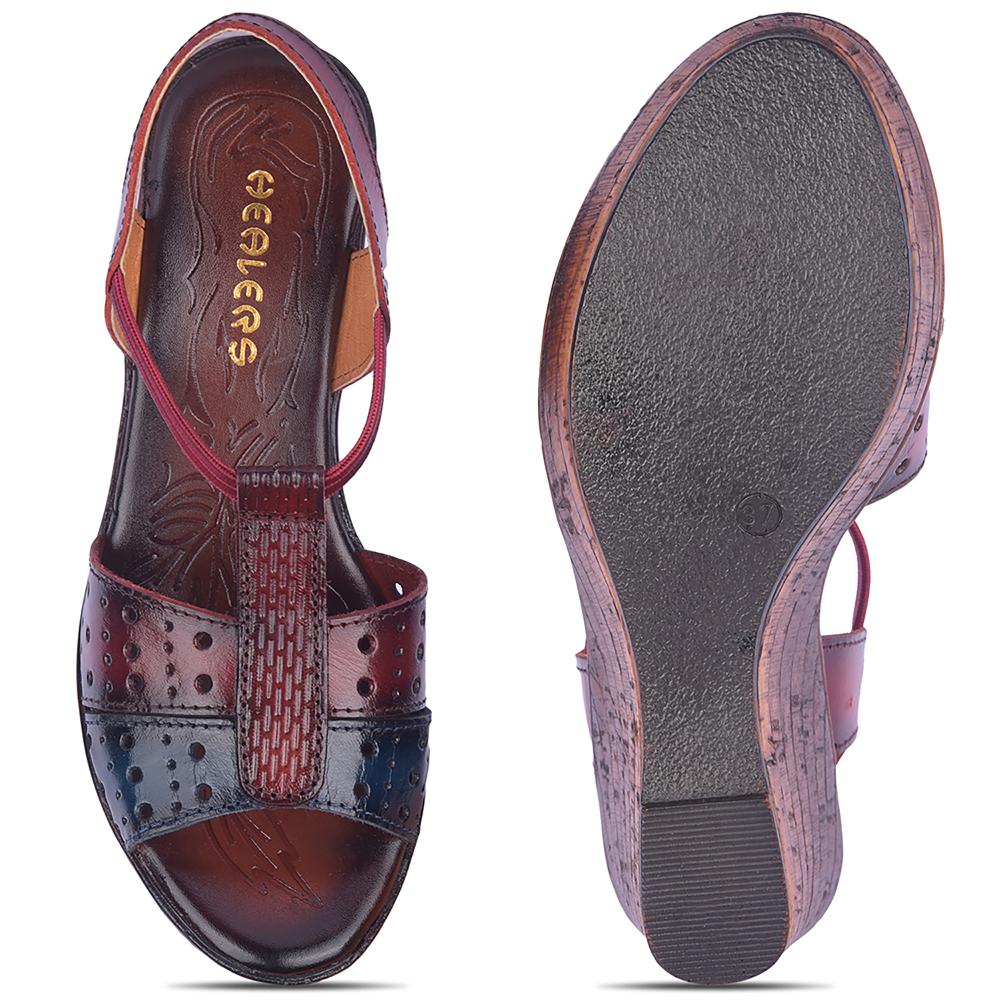Healers By Liberty Women TLO-54 Cherry Wedges Fashion Wedges Heel Sandal