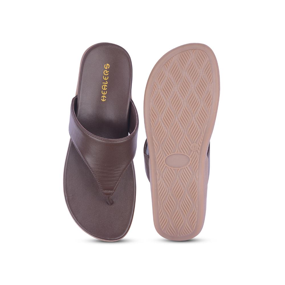 Healers Casual Brown Slipper For Women M18-11 By Liberty