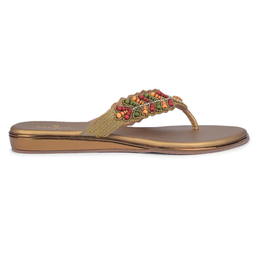 Senorita By Liberty Women STY-45 Golden Ethnic Sandal