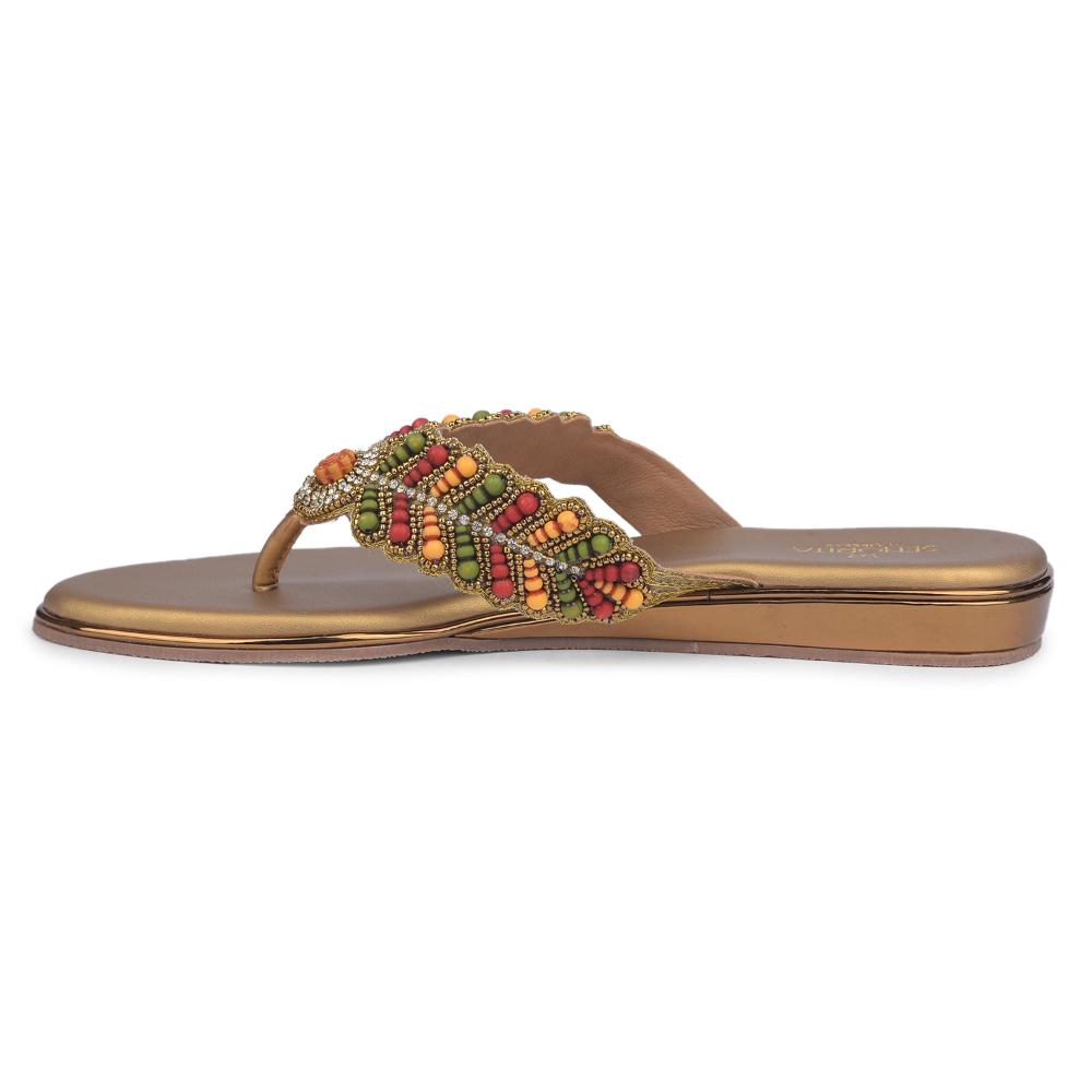 Senorita By Liberty Women STY-45 Golden Ethnic Sandal