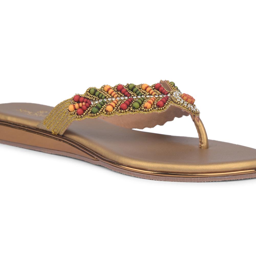 Senorita By Liberty Women STY-45 Golden Ethnic Sandal