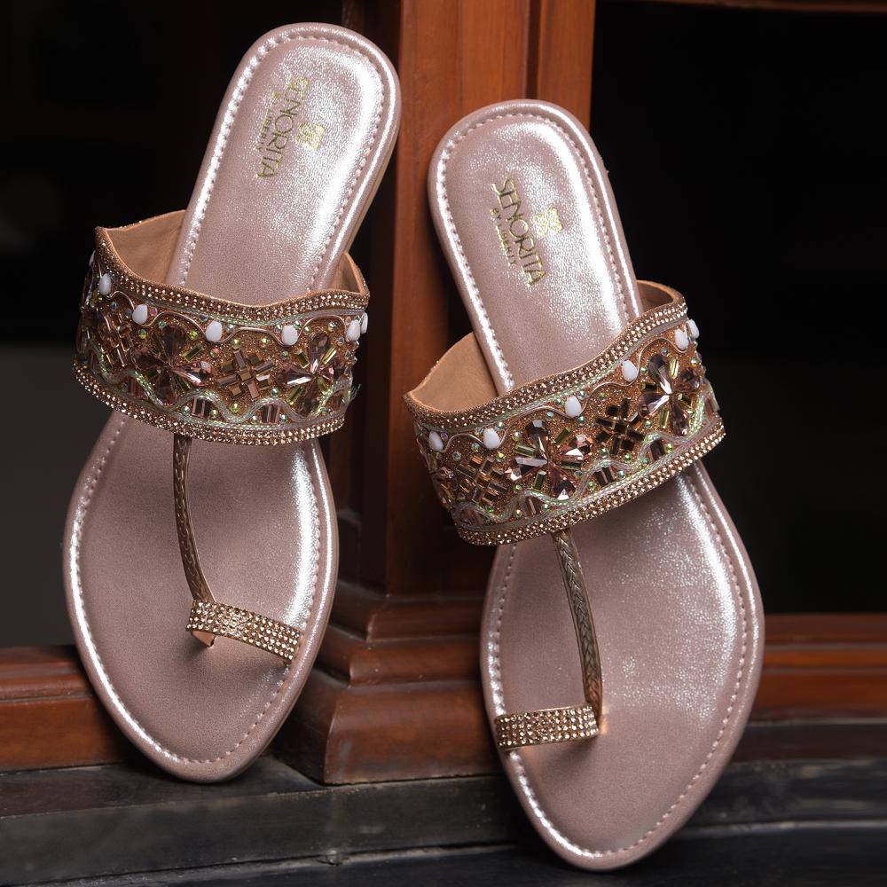 Senorita By Liberty Women STY-43 Peach Ethnic Slippers