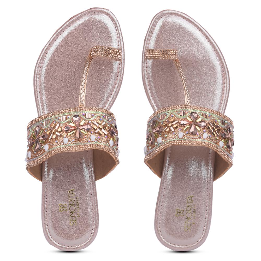 Senorita By Liberty Women STY-43 Peach Ethnic Slippers