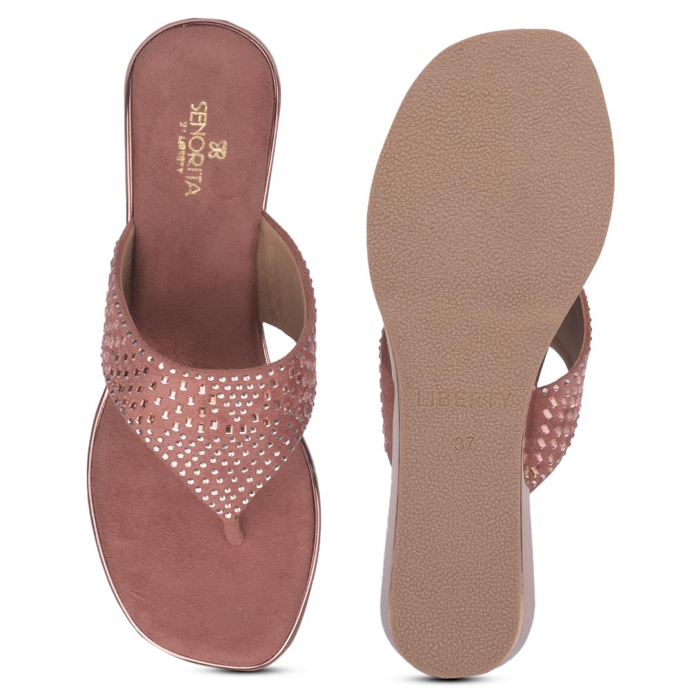 Senorita By Liberty Women STY-71 Peach Casual Slippers