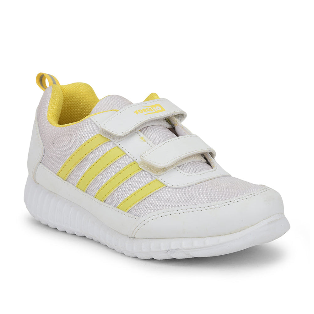 Force 1 Casual Yellow Non Lacing Shoes For Kids 996-9SV By Liberty