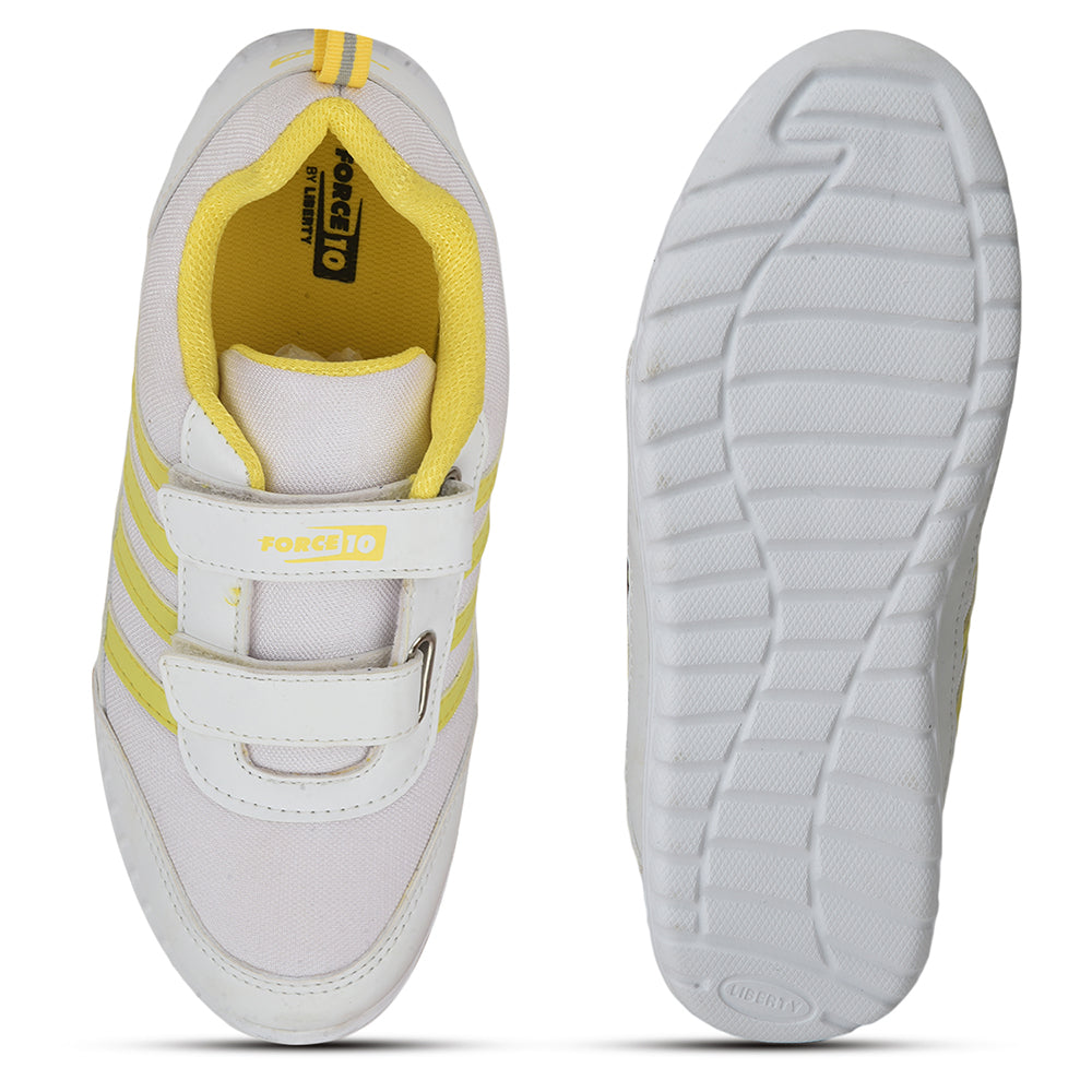 Force 1 Casual Yellow Non Lacing Shoes For Kids 996-9SV By Liberty