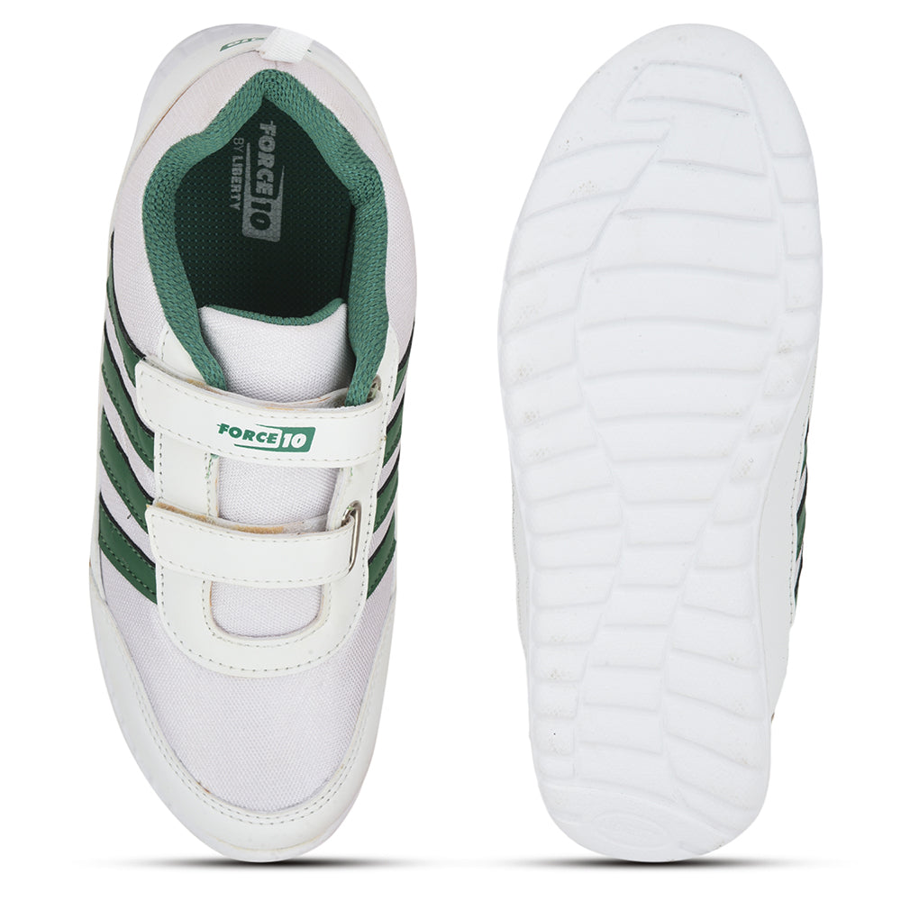 Force 1 Casual Green Non Lacing Shoes For Kids 996-9SV By Liberty
