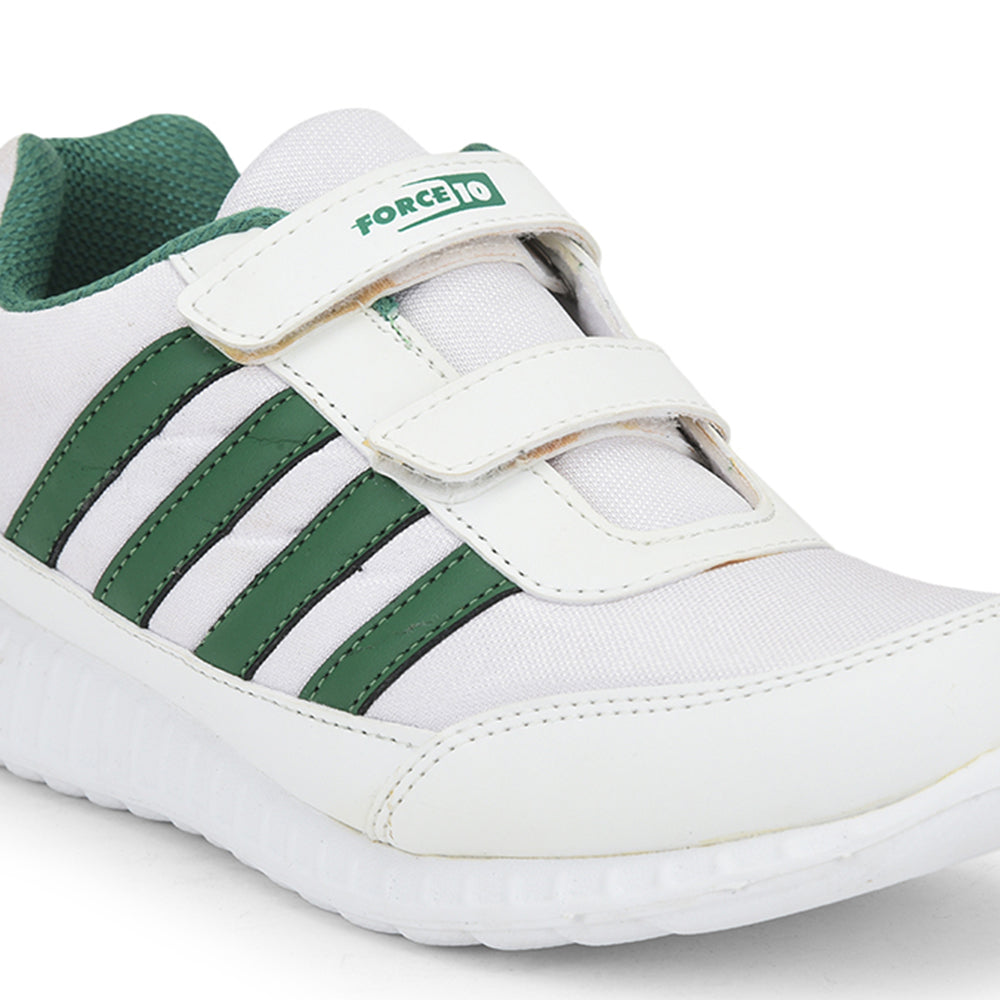 Force 1 Casual Green Non Lacing Shoes For Kids 996-9SV By Liberty
