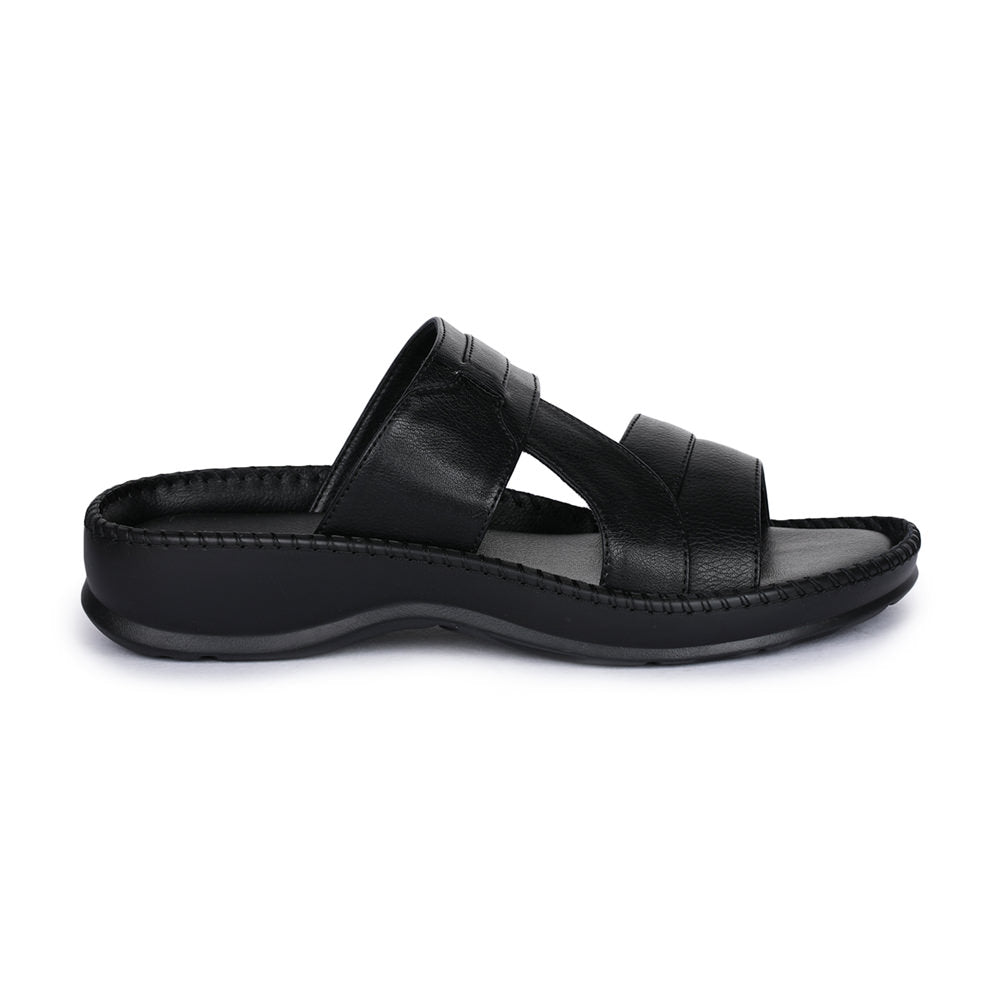 Buy Casual (Black) Slippers For Men K2-01 By Liberty
