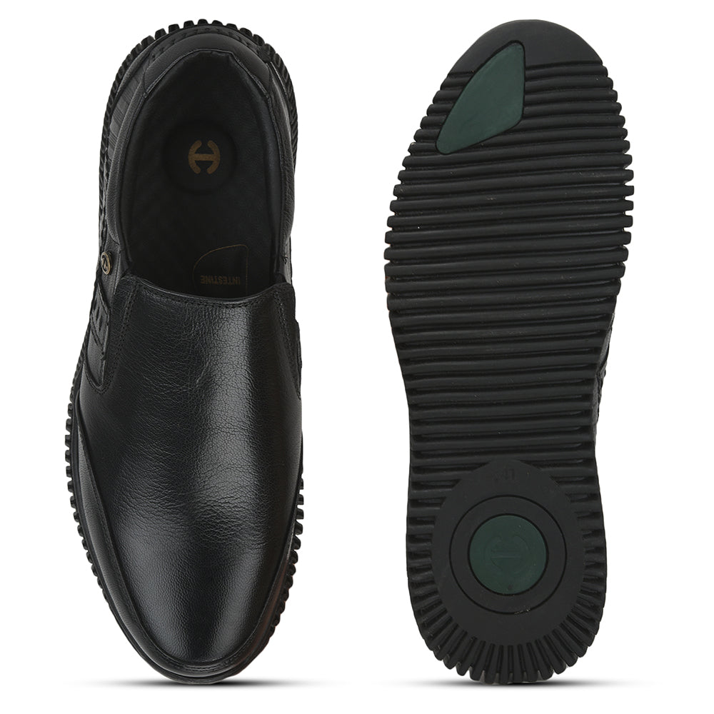 Healers Casual (Black) Non lacing Shoes For Men UVL-12 By Liberty