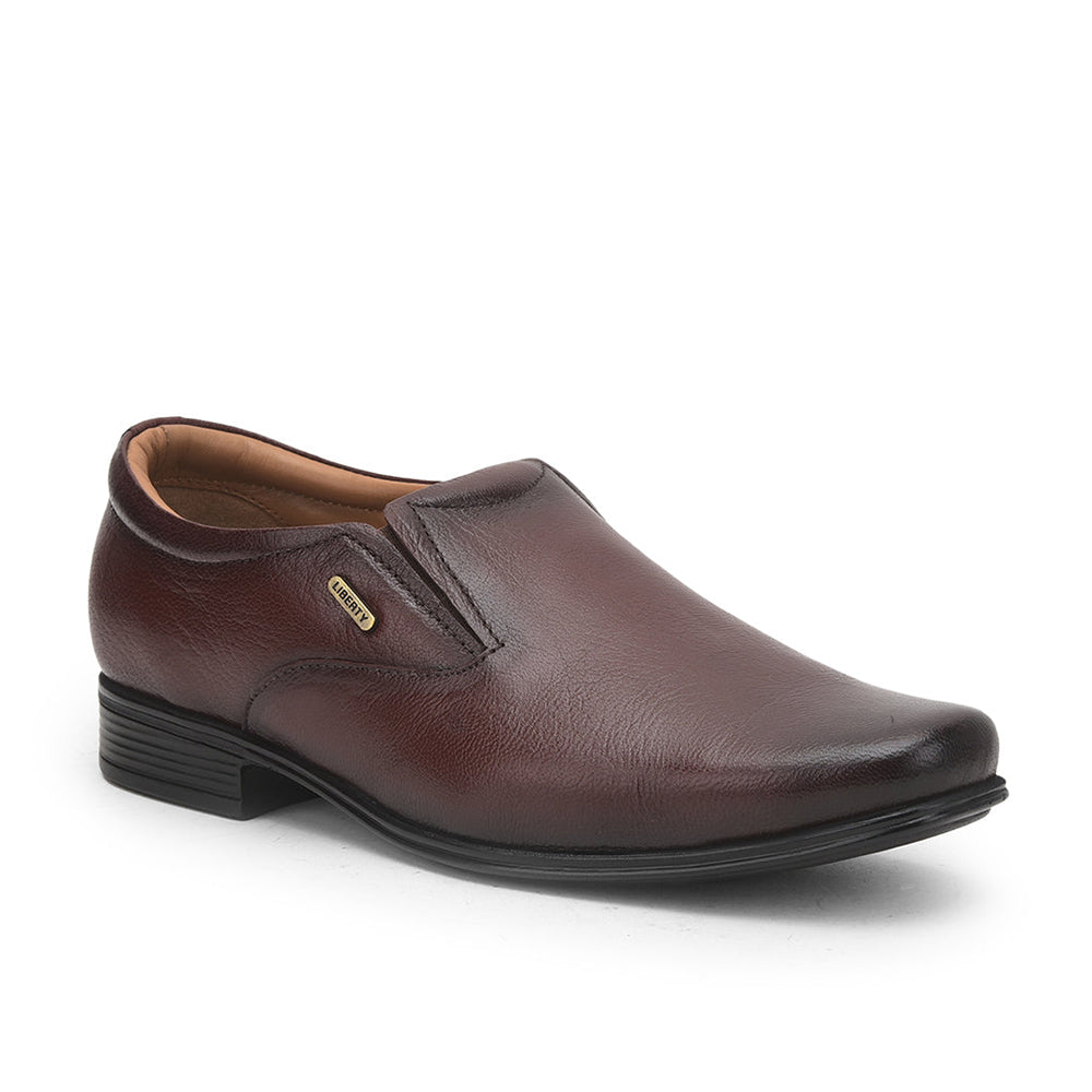 Fortune (Brown) Formal Slip on Shoes For Men UVL-36 By Liberty