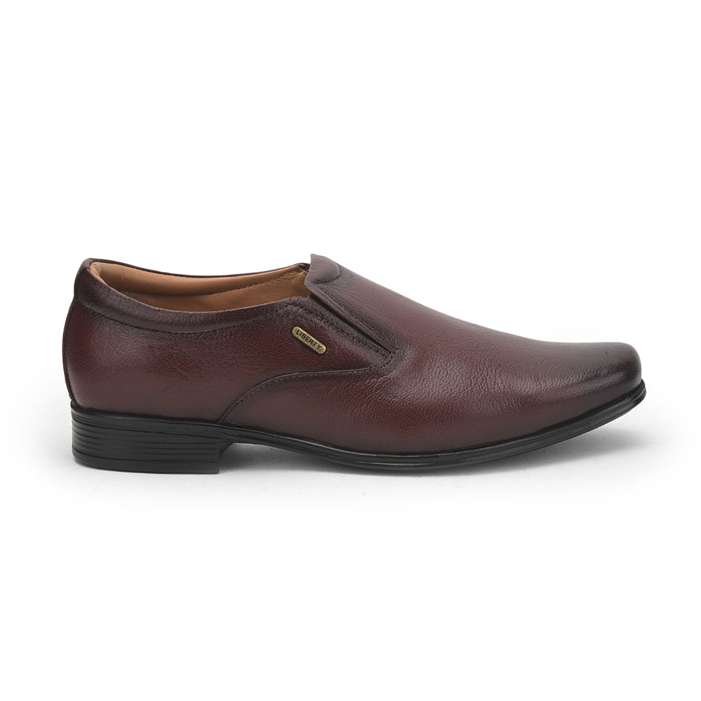 Fortune (Brown) Formal Slip on Shoes For Men UVL-36 By Liberty