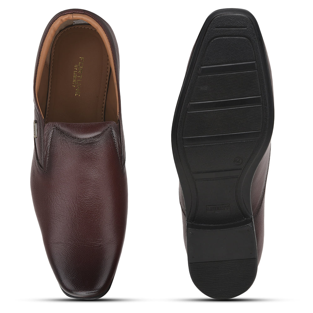 Fortune (Brown) Formal Slip on Shoes For Men UVL-36 By Liberty