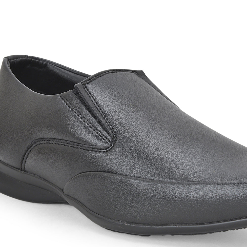 Fortune Non-Lacing Black Formal Shoes For Men A4-27 By Liberty