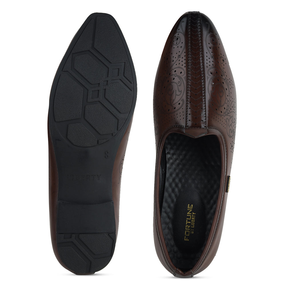 Fortune by Liberty Men AVL-7 Brown Casual Non Lacing Shoes
