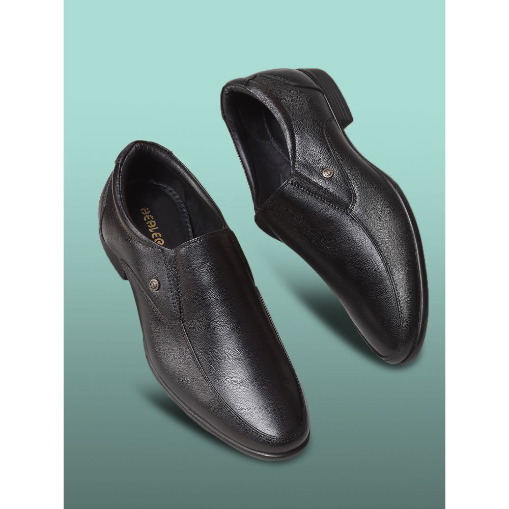 Healers by Liberty Men UVI-4 Black Formal Non Lacing Shoes