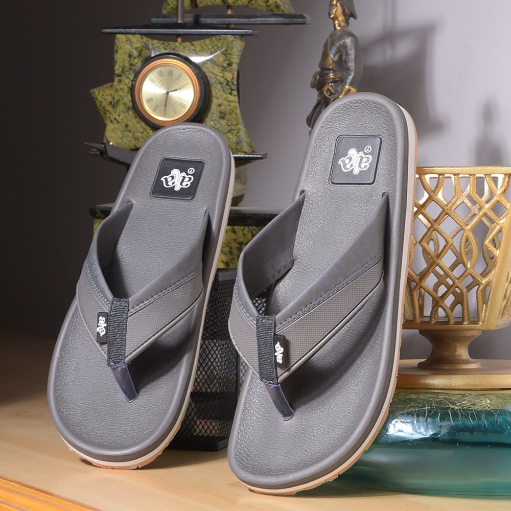 A-HA Casual Grey Flip Flops For Men ANCO-3 By Liberty