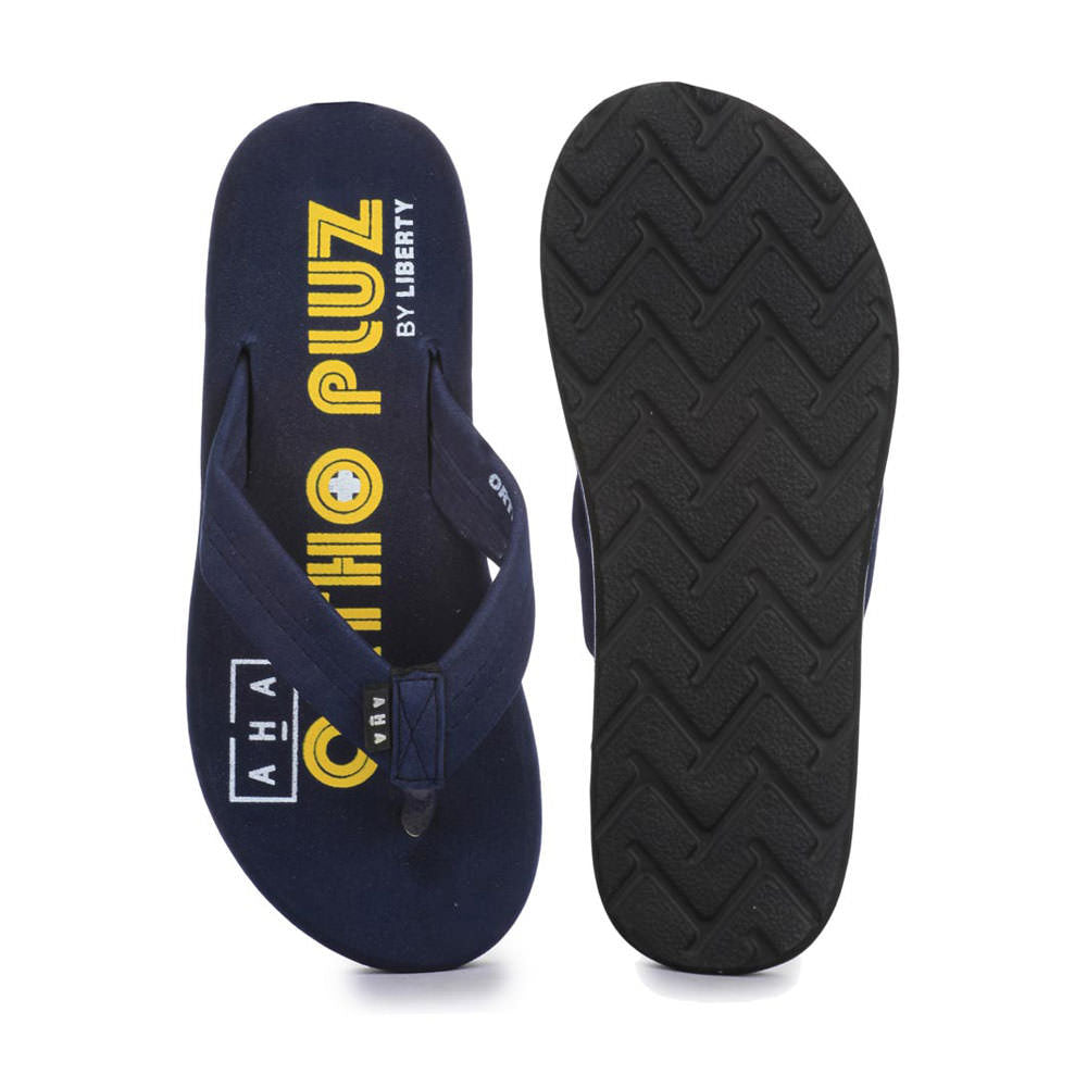 A-HA Casual Blue Flip-Flops For Men ORTHO-1 By Liberty
