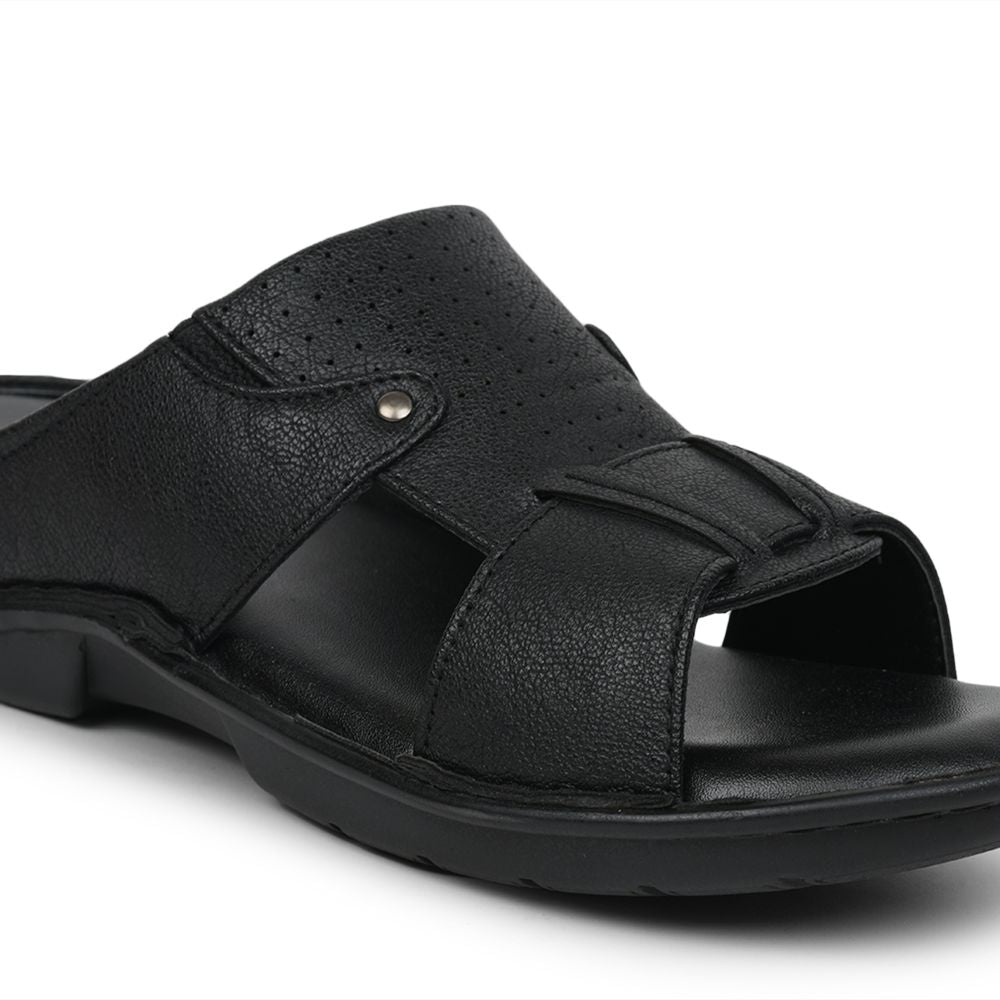Coolers By Liberty AVN-7 Casual Black Slippers For Men