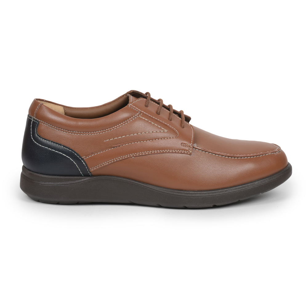 Gliders (Tan) Formal Lace Up Derby Shoes For Men SYN-4 By Liberty