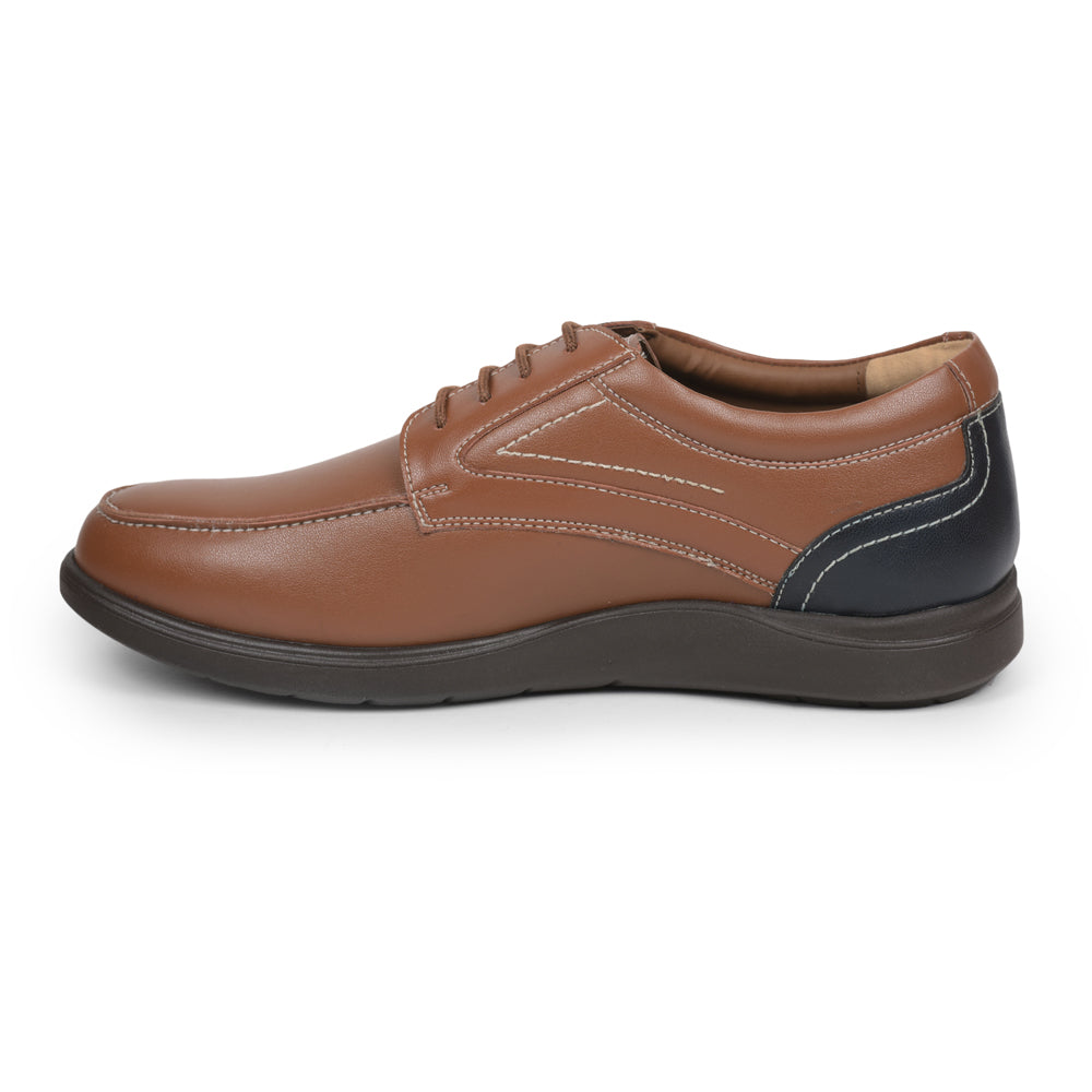 Gliders (Tan) Formal Lace Up Derby Shoes For Men SYN-4 By Liberty