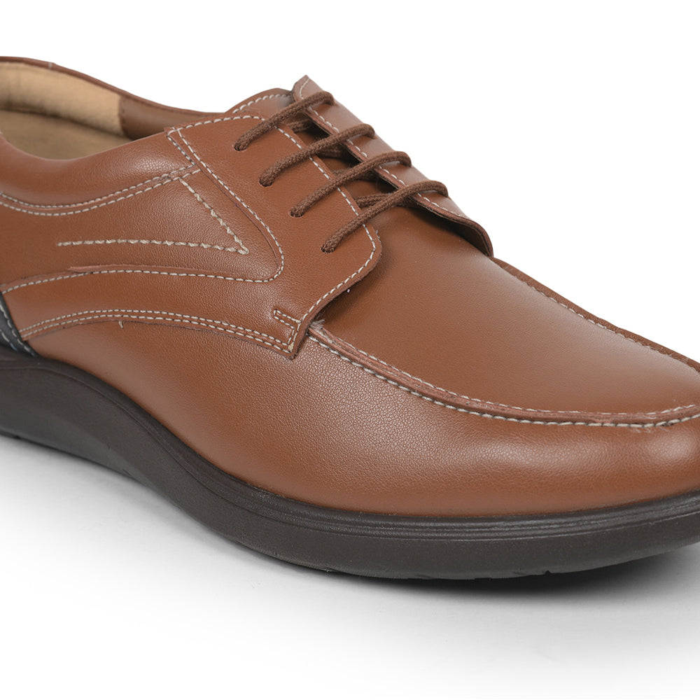 Gliders (Tan) Formal Lace Up Derby Shoes For Men SYN-4 By Liberty