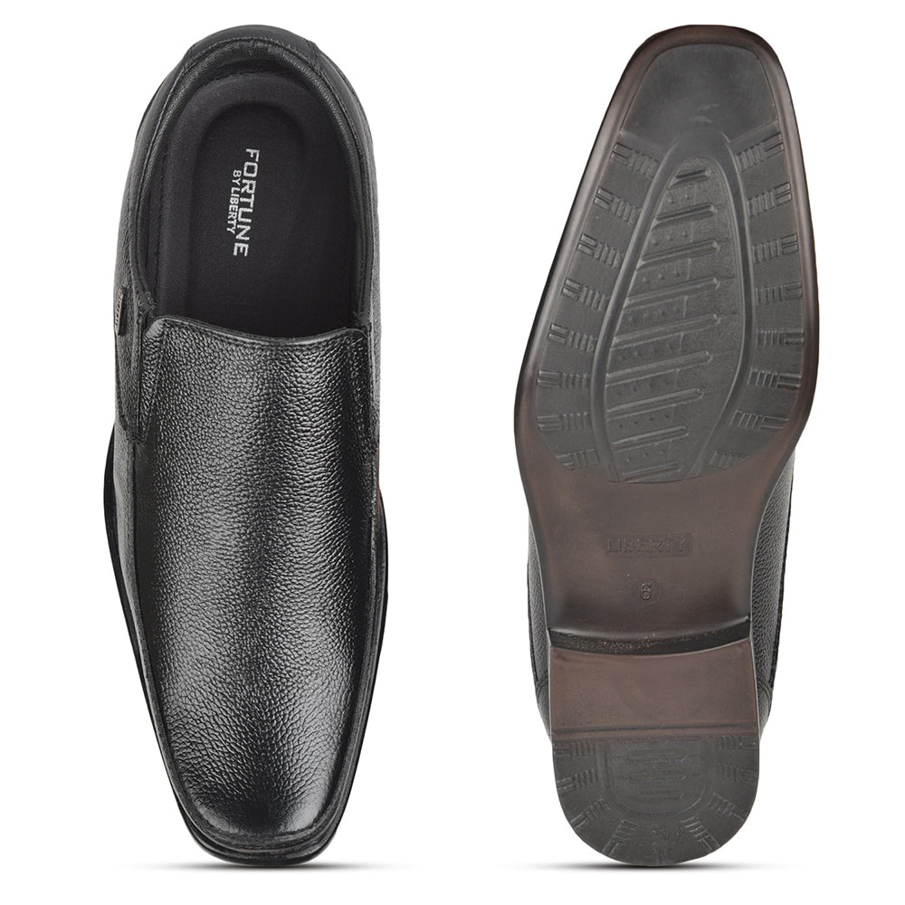 Fortune (Black) Formal Moccasin Shoes For Men AGK-39 By Liberty