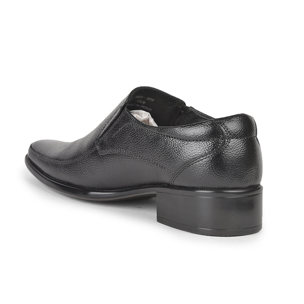 Fortune (Black) Formal Moccasin Shoes For Men AGK-39 By Liberty