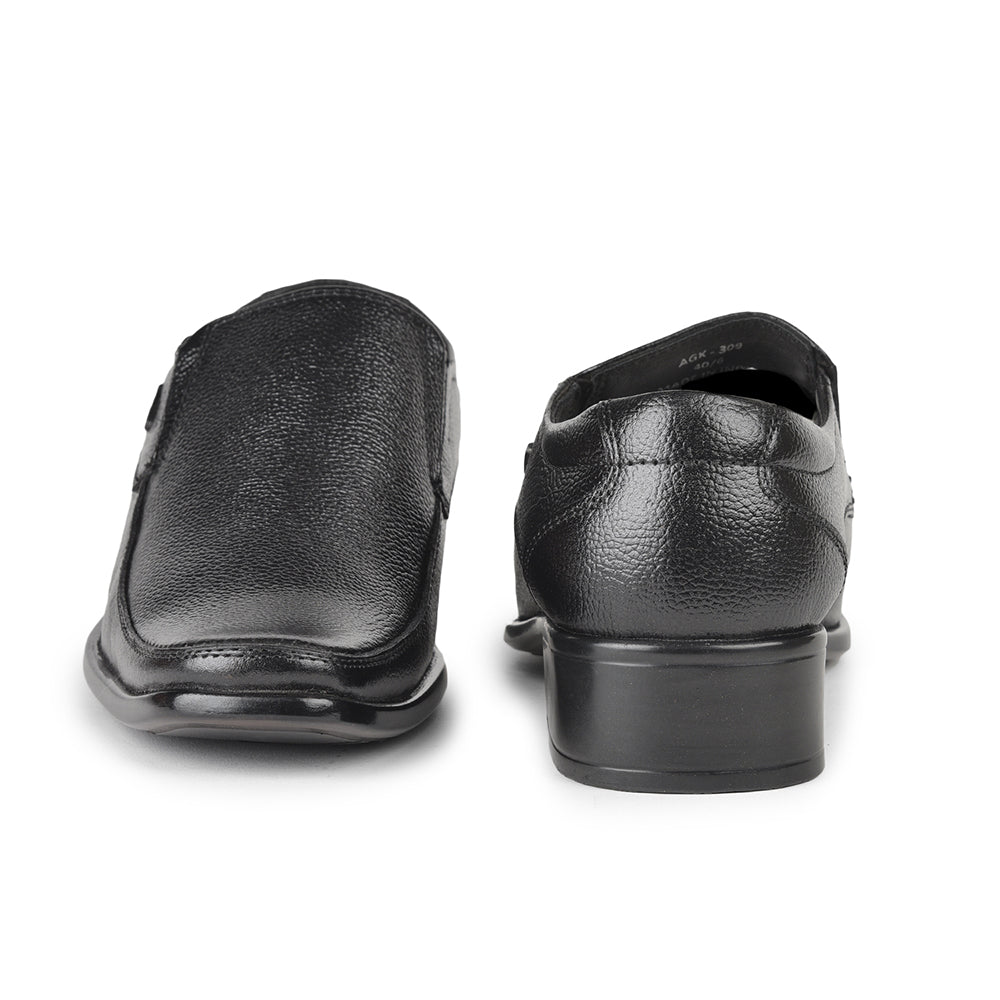 Fortune (Black) Formal Moccasin Shoes For Men AGK-39 By Liberty