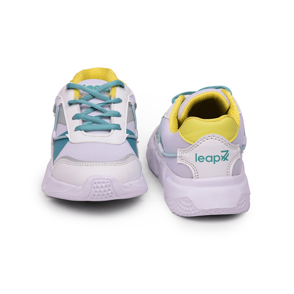 Leap7x Lace Up Athleisure Shoes For Kids (White) POLAR-52 By Liberty