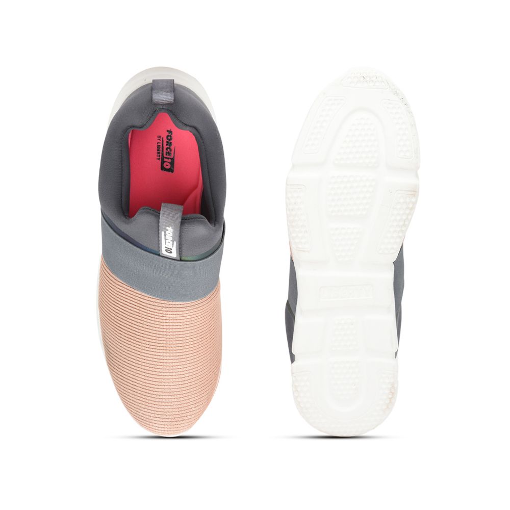 Force 1 Sports Non Lacing Shoe For Ladies ( Peach ) Mariam-E By Liberty