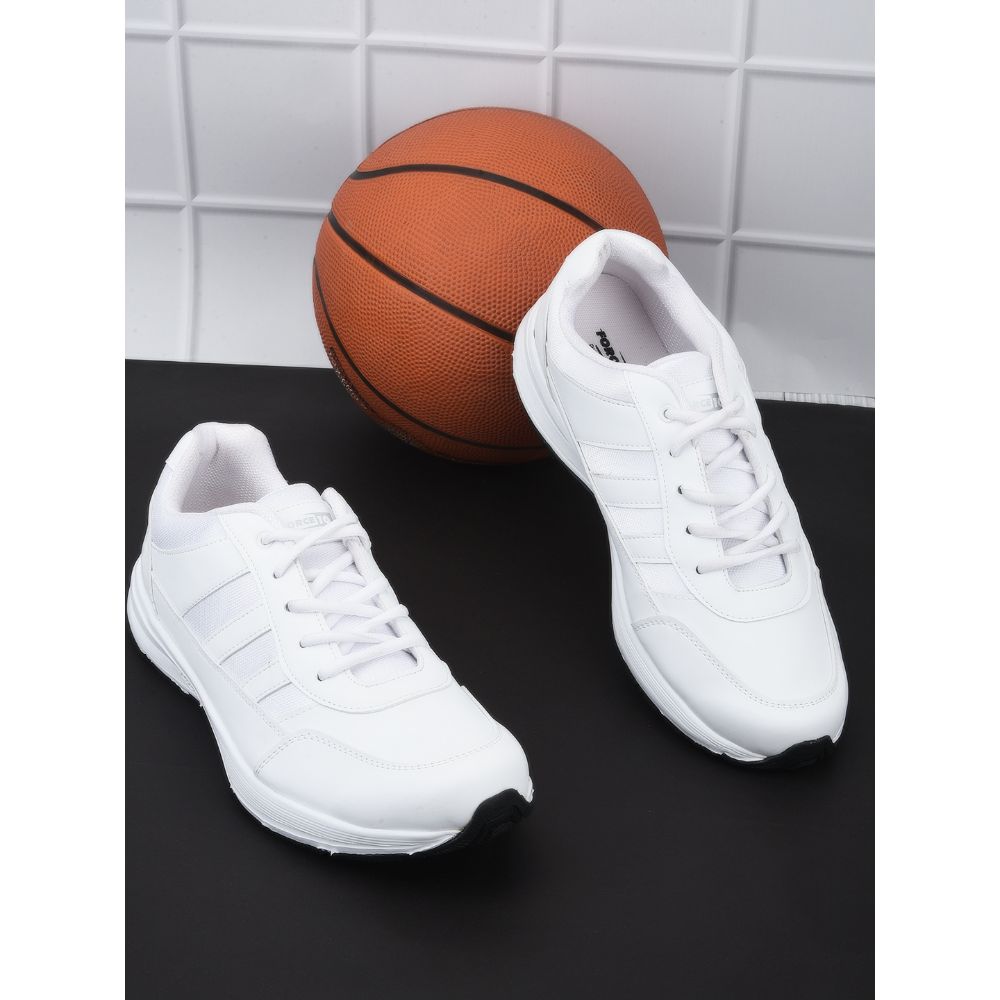 Force 1 By Liberty LB46-EL Sports Lacing Shoes For Kids - White