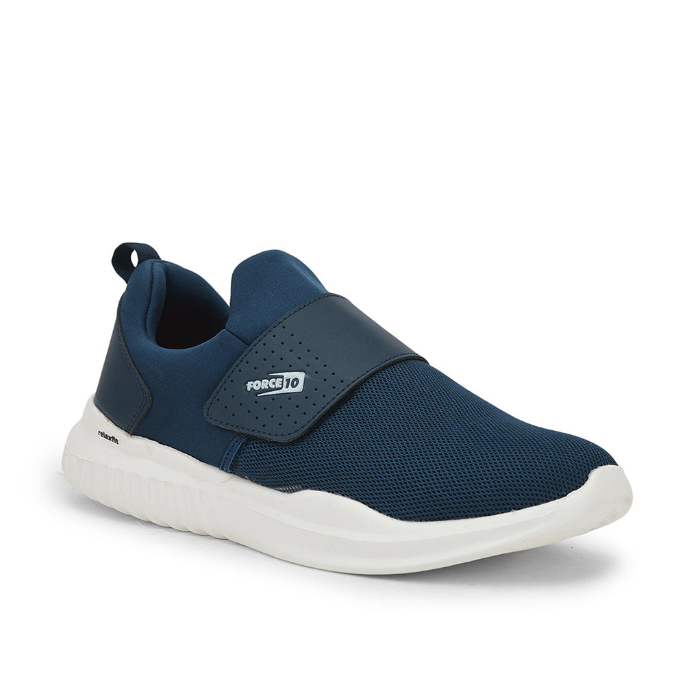 Force 1 Sports Non Lacing Shoes For Men (T.Blue) REACHER-E By Liberty