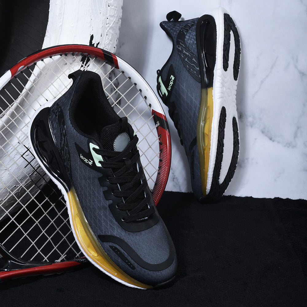 Buy Leap7x By Liberty Men ZQ-XL-M1 Black Sports Lacing Shoes