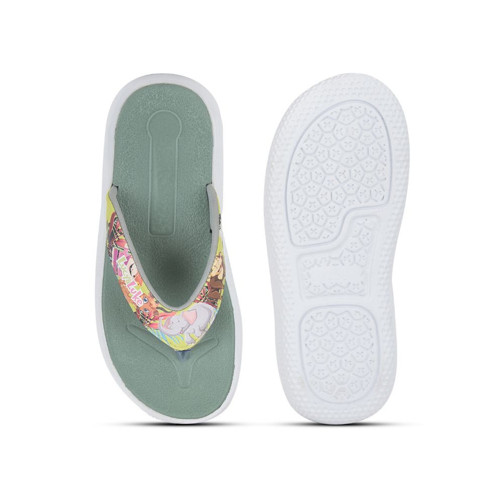 Lucy & Luke (Green) Casual Flip-Flop For Kids HIPPO-3T By Liberty