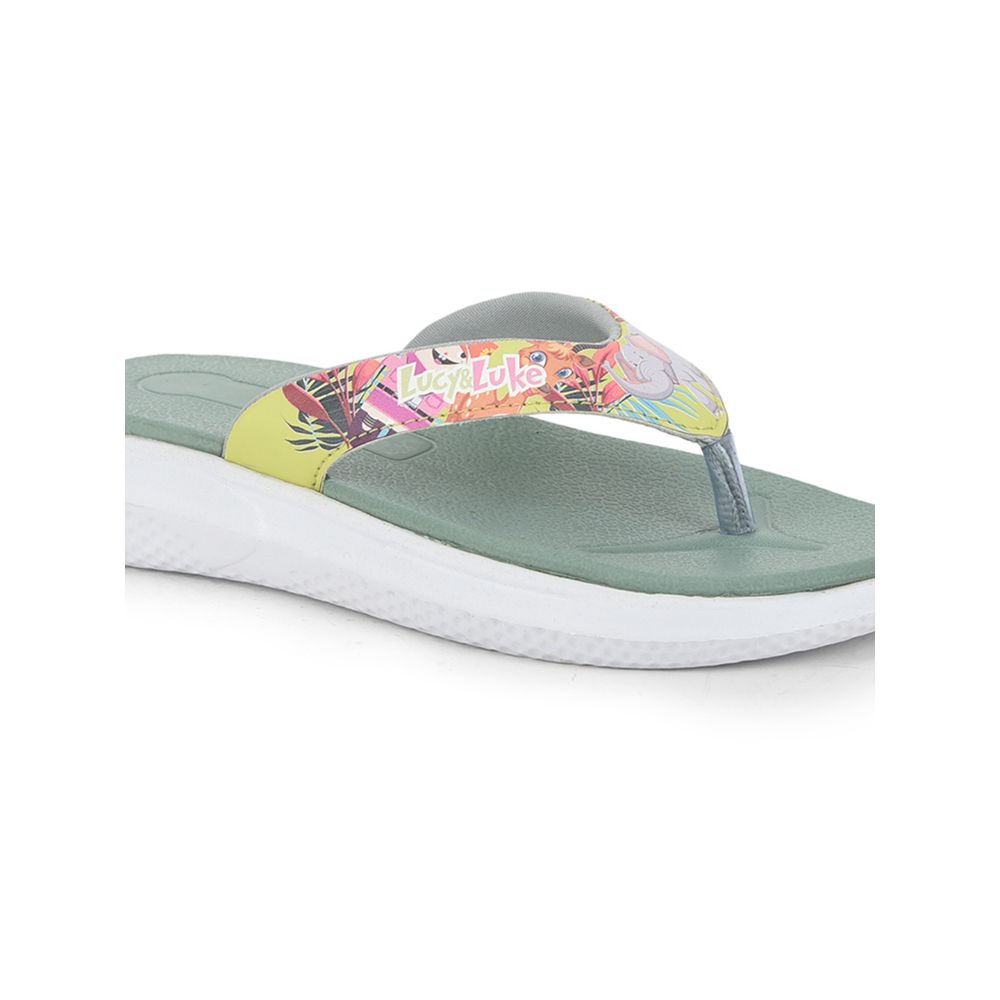 Lucy & Luke (Green) Casual Flip-Flop For Kids HIPPO-3T By Liberty